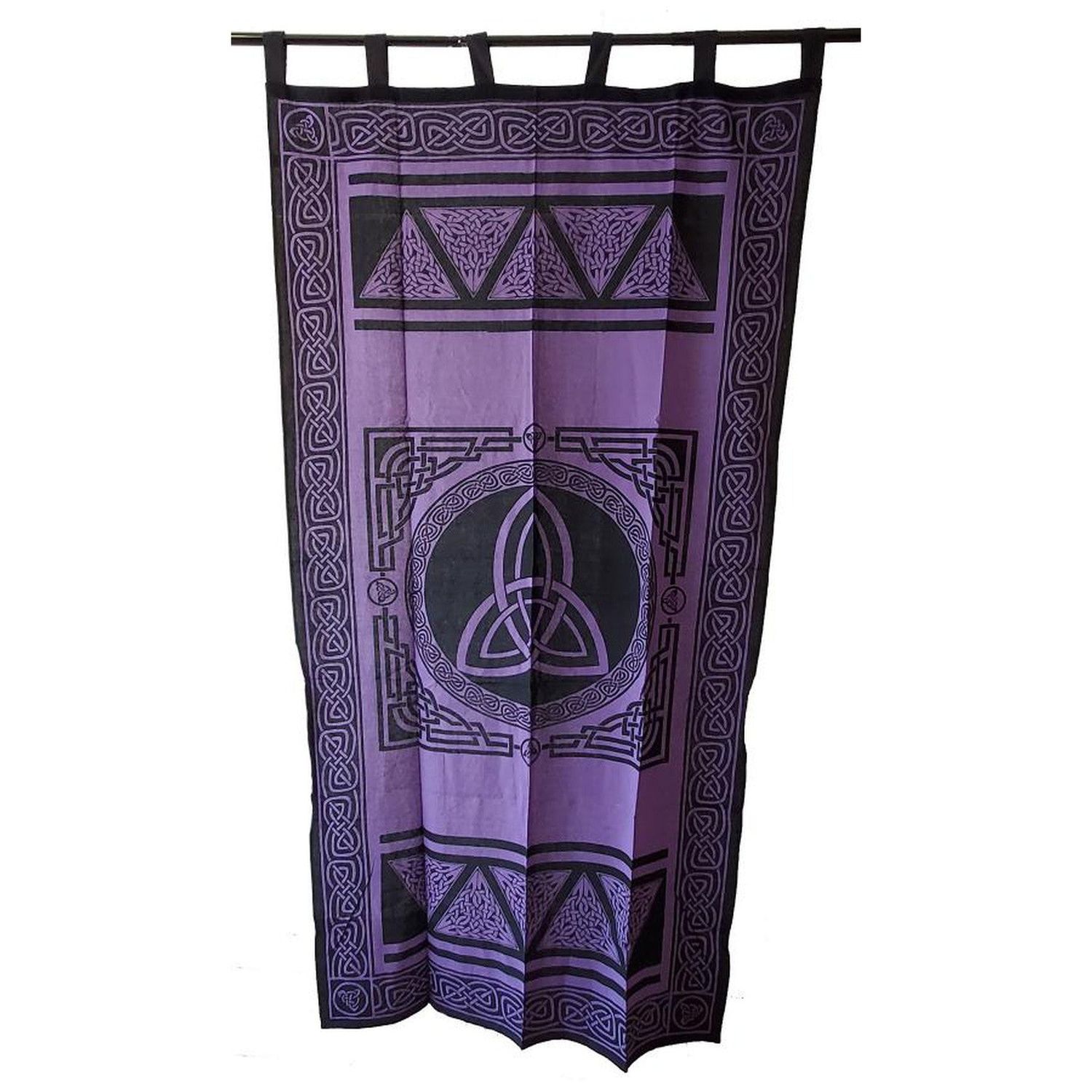 44&quot; x 88&quot; Triquetra Purple Cotton Curtain, SKU SC77-CM, UPC 700317308898