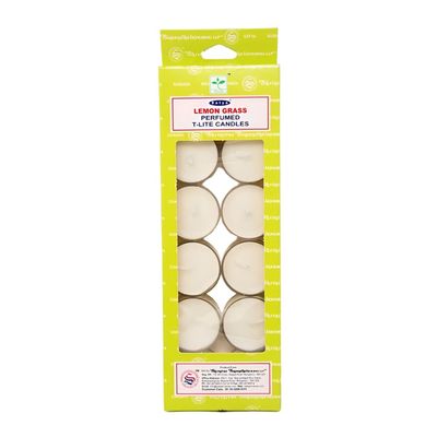 Satya Tealight Candles (12 in Box) - Lemongrass, SKU LGTL, UPC 700317302070