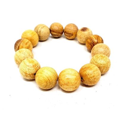 15 mm Elastic Bracelet Round Beads - Palo Santo, SKU PS-Bracelet-15mm, UPC 700317308720