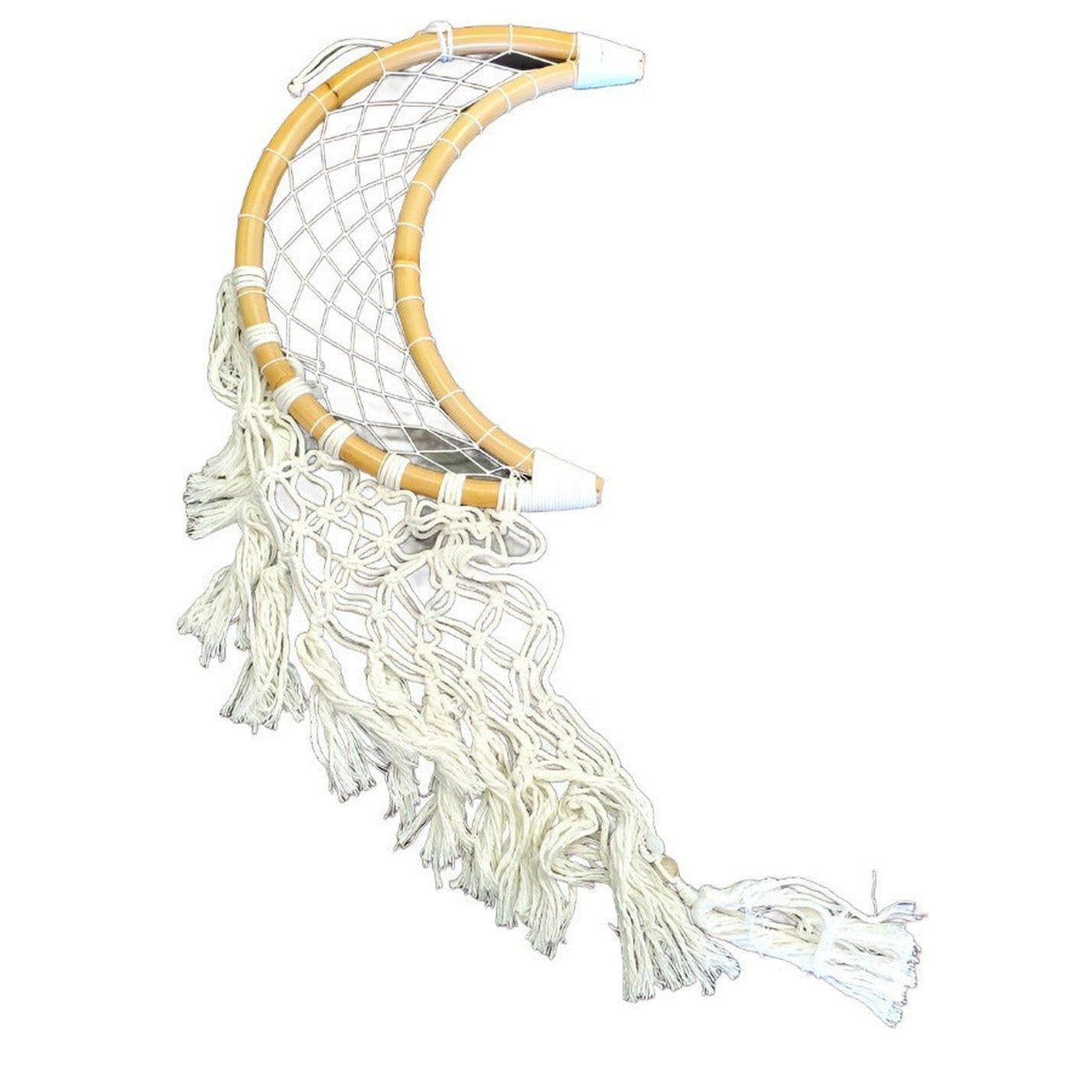 47&quot; Dream Catcher - Crescent Moon Macrame, SKU S03-DC88, UPC 700317375333