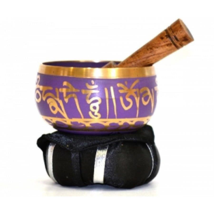 3&quot; Tibetan Singing Bowl with Cushion - Violet, SKU G02-SB3-V, UPC 700317371014