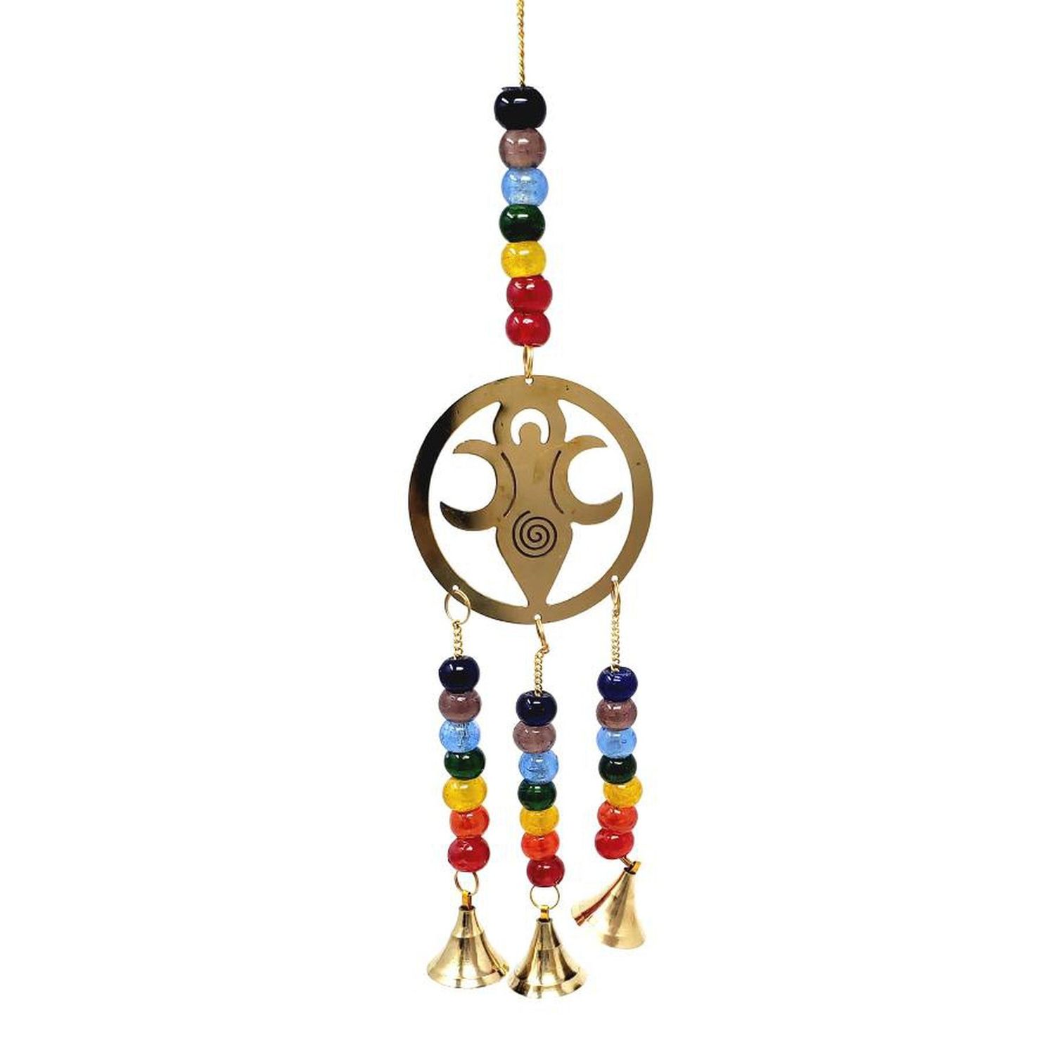 14&quot; Goddess of Earth Brass Wind Chime, SKU 7553, UPC 700317303428