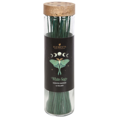 Dark Forest White Sage Glass Incense with Burner (30 Sticks), SKU PG-15450-2, UPC 700317355960