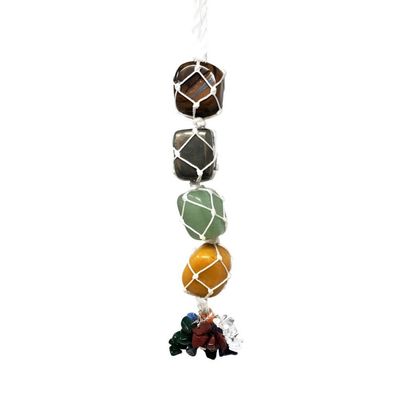 8&quot; Assorted Gemstone Hanging Talisman, SKU M01-72-WH-A, UPC 700317385721