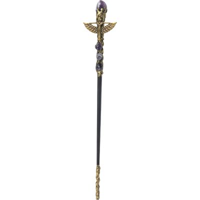 12.5&quot; Magick Wand - Amethyst with Gold Isis, SKU KH-69005, UPC 700317355144