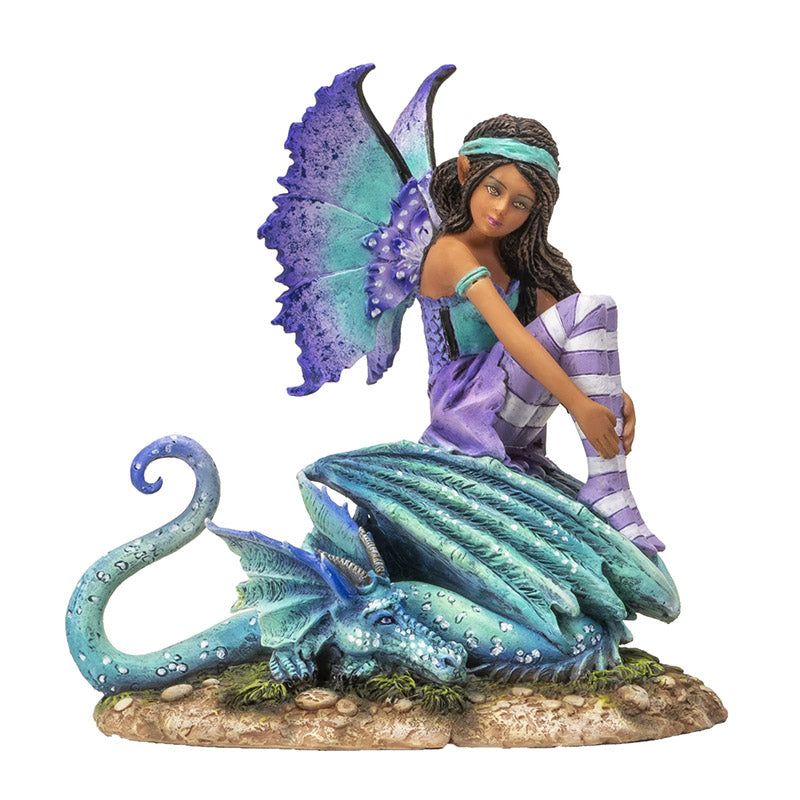 6.25&quot; Amy Brown Fairy Statue - Dragon Perch, SKU PG-15469, UPC 700317413189