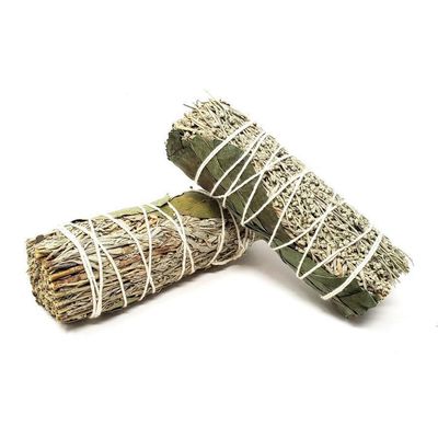 4&quot; Eucalyptus &amp; Blue Sage Smudge Stick, SKU L01-08-MS1-EUBS-1, UPC 700317378334