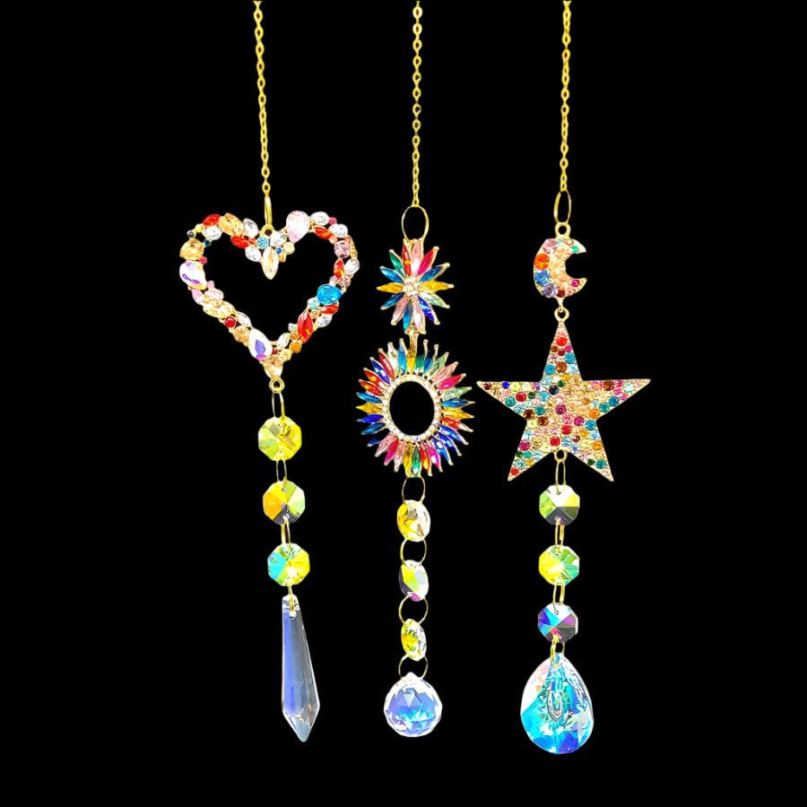 12-24&quot; Sun Catcher Set - Colored Sun, Star &amp; Heart (Set of 3), SKU SCWH-14, UPC 700317417606