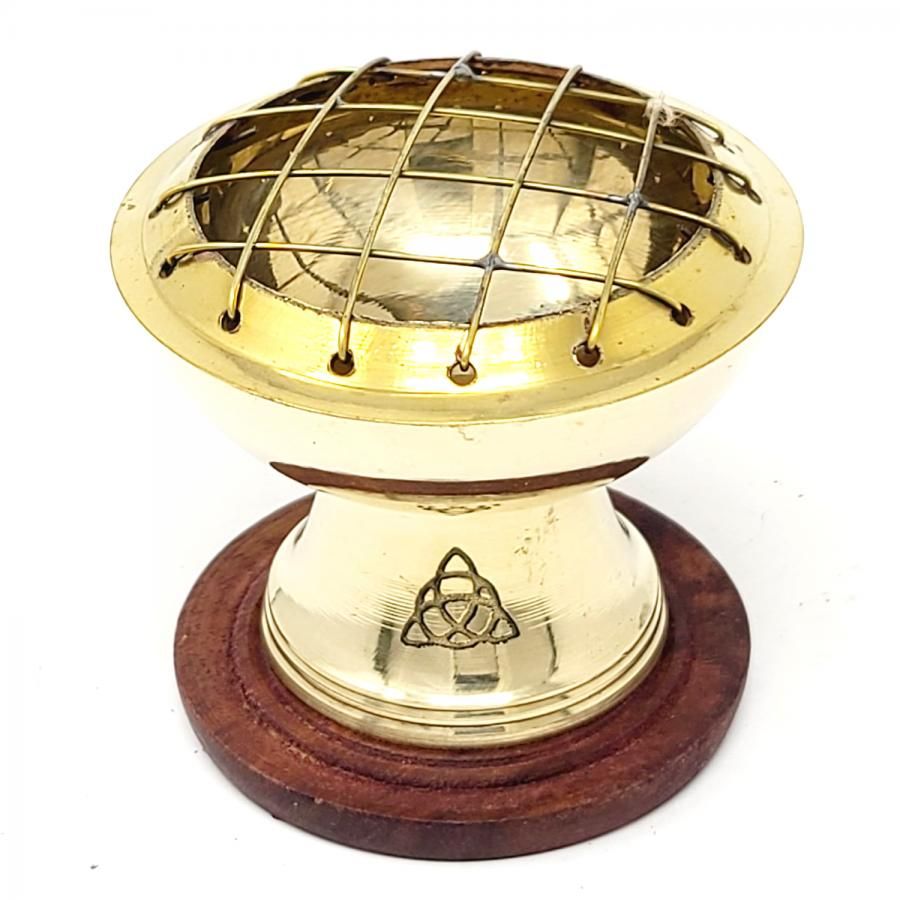 2.5&quot; Triquetra Carved Charcoal Burner, SKU I01-010-CRN5, UPC 700317372158