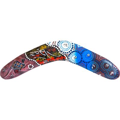 12&quot; Hand Painted Boomerang - Dot Design, SKU KH-31297, UPC 700317388685
