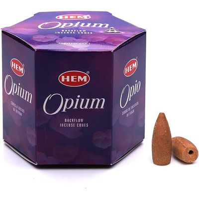 Opium HEM Backflow Incense Cones (40 Pack), SKU HBFC-OP, UPC 700317305699