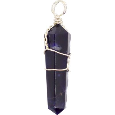 Wire Wrapped Point Pendant - Sodalite, SKU KH-98865-D5, UPC 700317357377