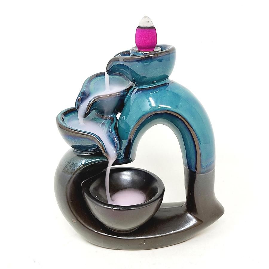 6&quot; Heart Waterfall Ceramic Backflow Burner, SKU BFL-60, UPC 700317417217