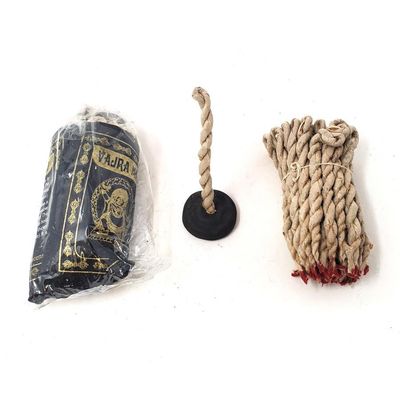 Tibetan Rope Incense with Burner - Mahakal (35-45 Ropes), SKU TI-Mahakal, UPC 700317301721
