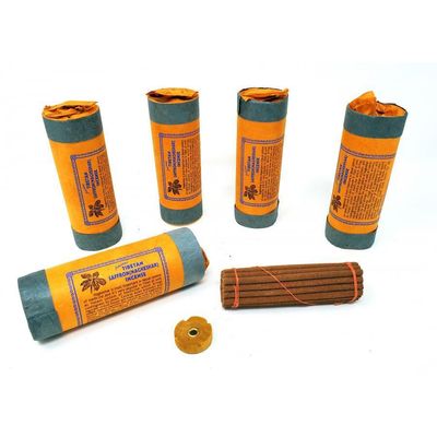 4.5&quot; Tibetan Incense Dhoop - Saffron (5 Packs of 30 Sticks), SKU I10-13-TI-BINS145, UPC 700317372837