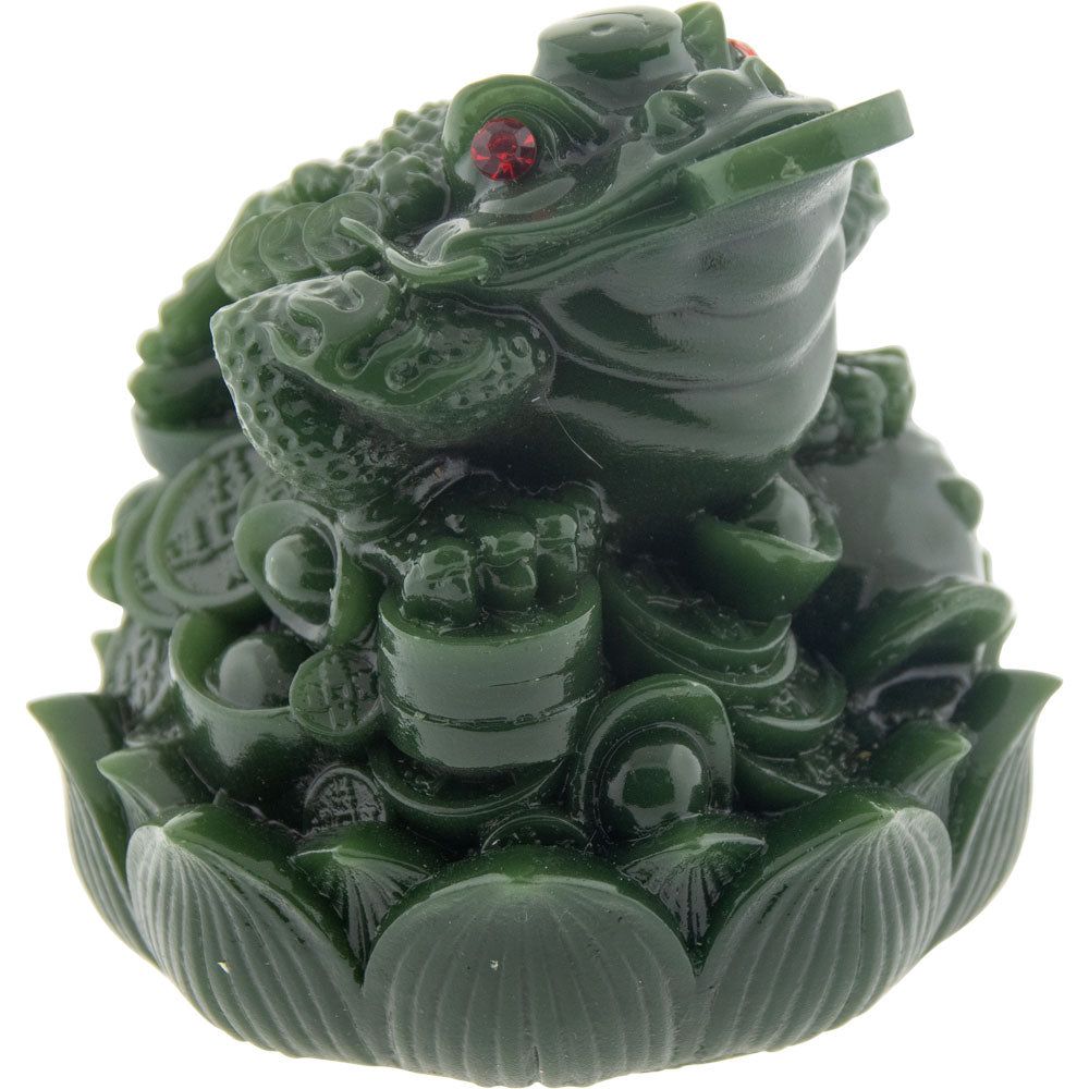 2.75&quot; Polyresin Feng Shui Figurine Money Toad - Jade, SKU KH-33495, UPC 700317357582