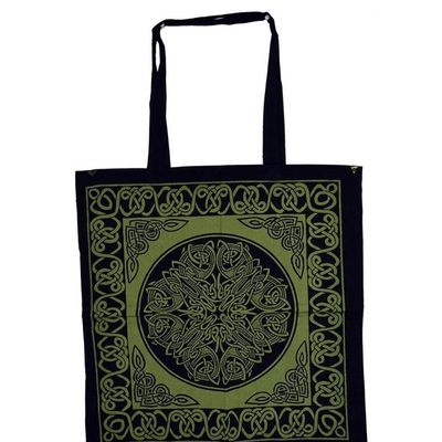 18&quot; x 18&quot; Celtic Knot Green &amp; Black Tote Bag, SKU Z003-SC74-KMG, UPC 700317380511