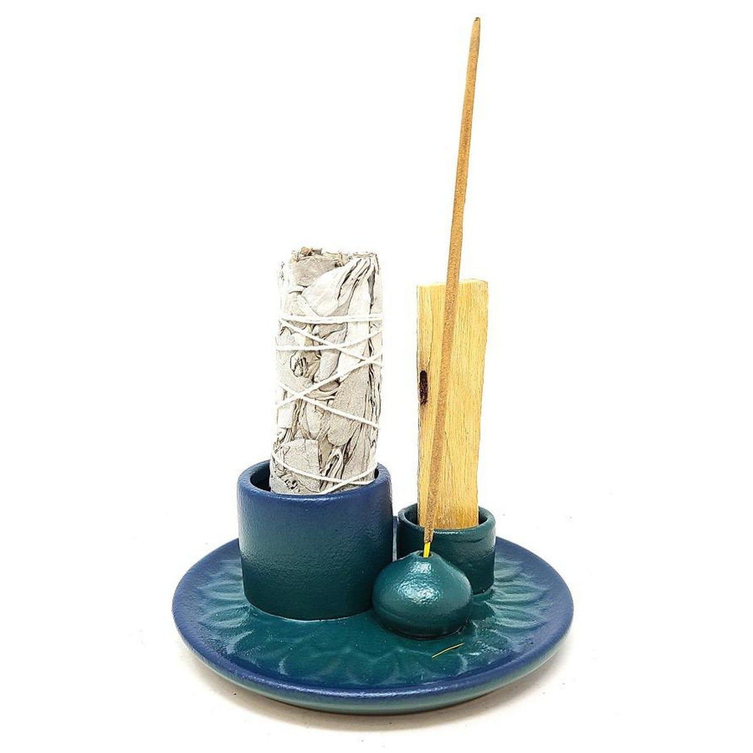 5&quot; Handmade Ceramic Smudge, Palo &amp; Incense Burner, SKU B00-CPB-20, UPC 700317382096