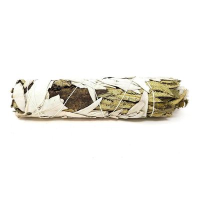 7&quot; Yerba Santa &amp; White Sage Smudge Stick, SKU L02-14-WSY7, UPC 700317378143