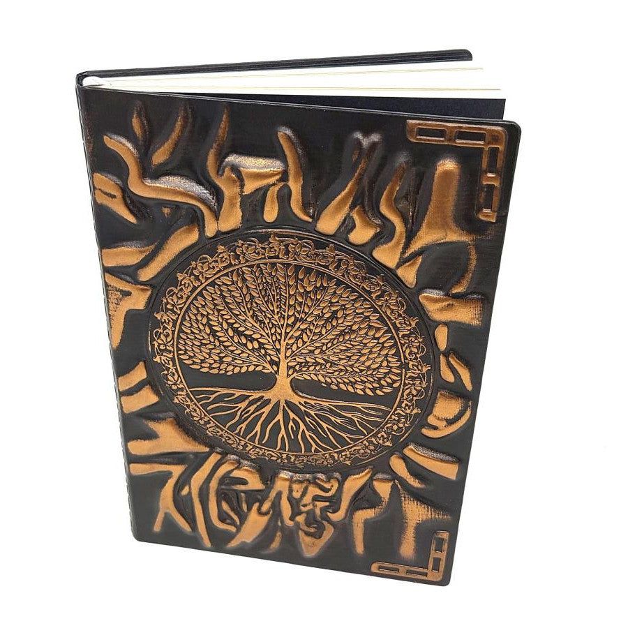 6&quot; x 8.5&quot; Embossed Tree of Life Leather Journal, SKU JR-TOL, UPC 700317381358