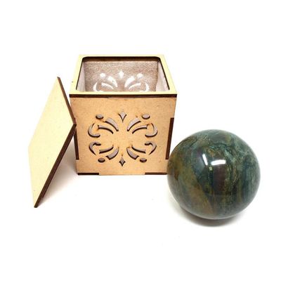 40-55 mm Gemstone Sphere with Box - Bloodstone, SKU Sphere-07, UPC 700317311386