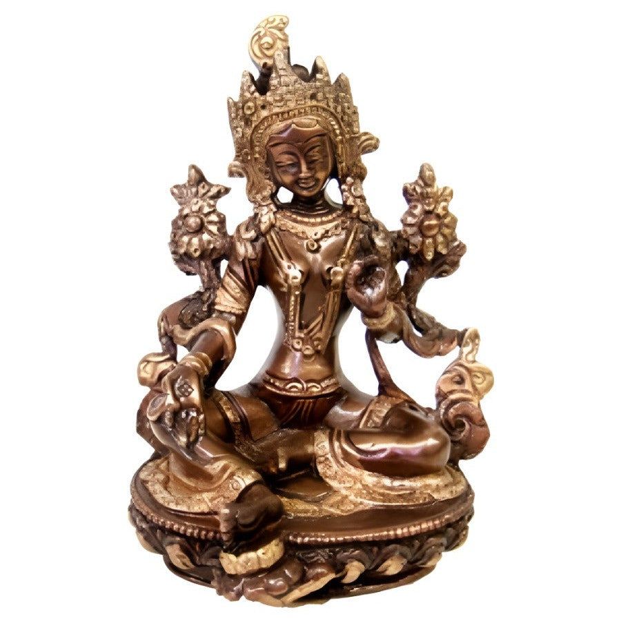 6&quot; Goddess Tara Solid Brass Statue, SKU G08-446, UPC 700317383253