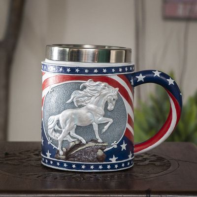 6&quot; Stainless Steel Rim Mug - Unconquered Tankard, SKU PG-15338, UPC 700317310587