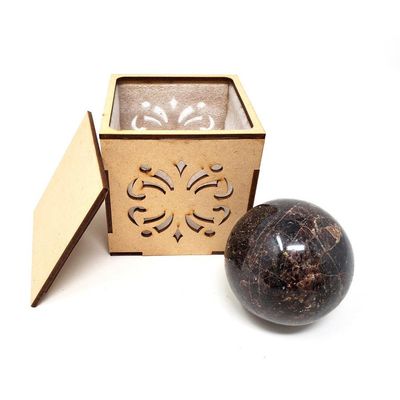 40-55 mm Gemstone Sphere with Box - Garnet, SKU Sphere-20, UPC 700317311300