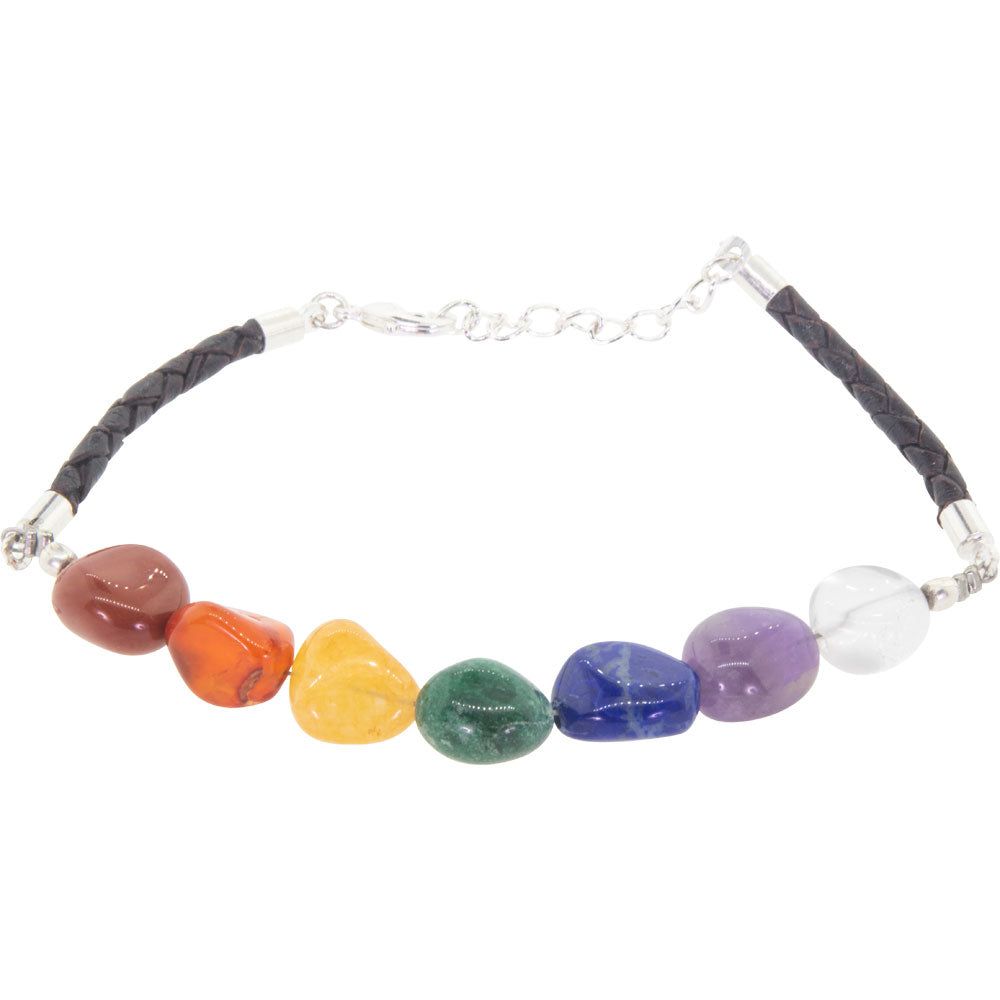 Chakra Tumbled Stone Bracelet with Clasp, SKU KH-98882, UPC 700317357339