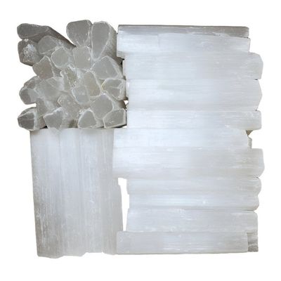 3.5&quot; Rough Selenite - Sticks (Pack of 100), SKU A00-SEL10-100PK, UPC 700317382966