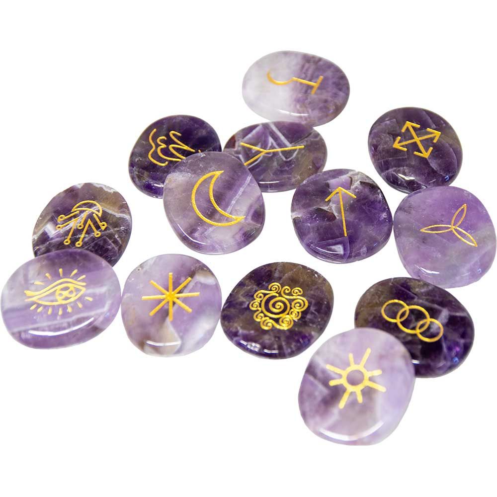 Gemstone Witches Runes - Amethyst (13-Piece Set), SKU KH-65164, UPC 700317374060