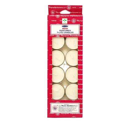 Satya Tealight Candles (12 in Box) - Rose, SKU ROTL, UPC 700317302049