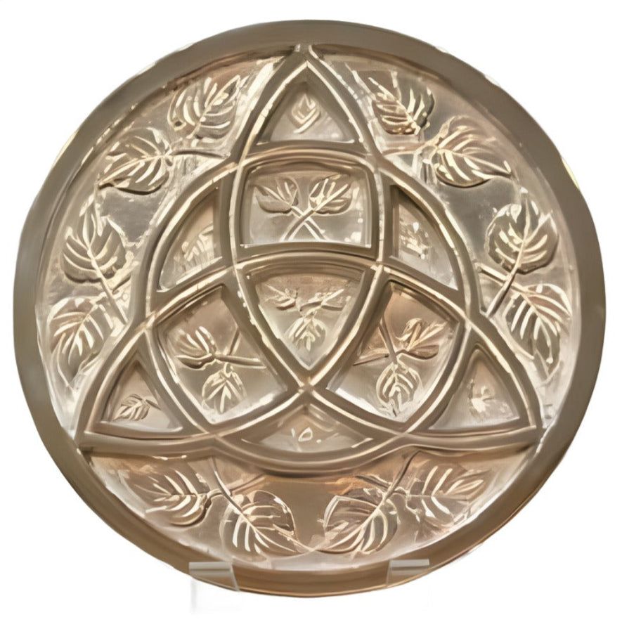 9&quot; Triquetra Silver Plated Solid Brass Altar Tile, SKU 549, UPC 700317307372