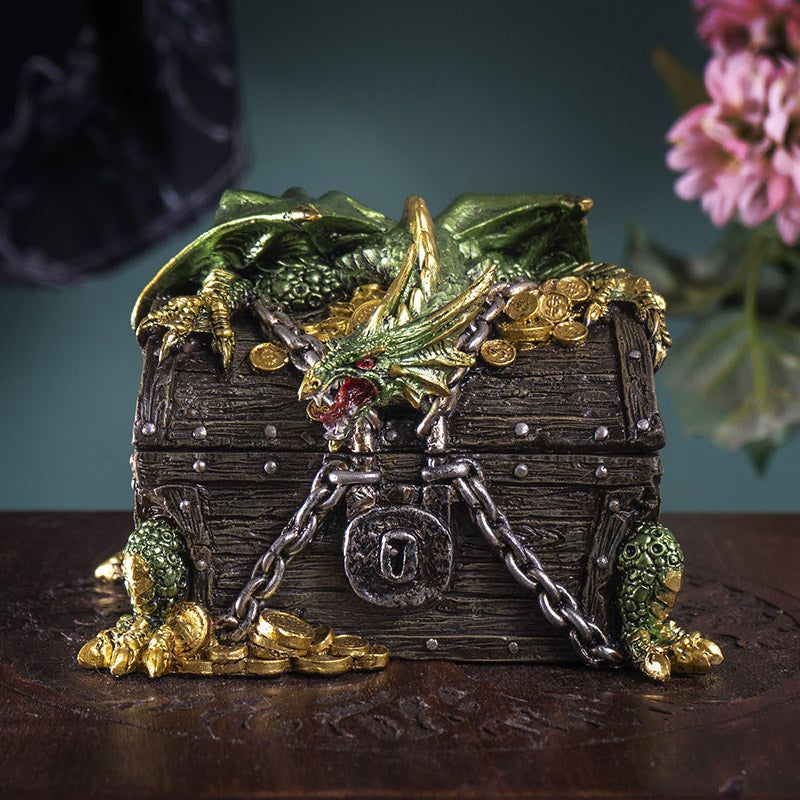 Green Dragon Guardian of the Treasure Display Box, SKU PG-15415, UPC 700317310778