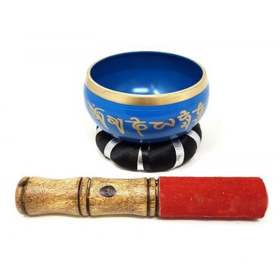 4&quot; Tibetan Singing Bowl with Cushion (Random Color), SKU A00-SB4-CL, UPC 700317382553