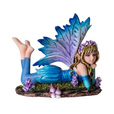 3.9&quot; Fairy Statue - Blue Garden Fairy, SKU PG-16090, UPC 700317412922