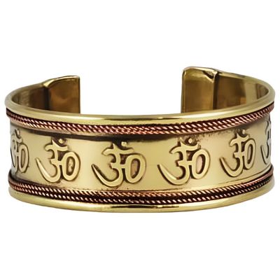 Copper &amp; Brass Bracelet - Om, SKU H01-21-111OM-1, UPC 700317379140