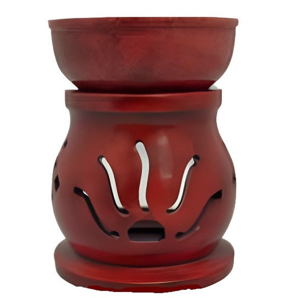 3&quot; Red Soapstone Aroma Lamp, SKU F01-STSR, UPC 700317384557