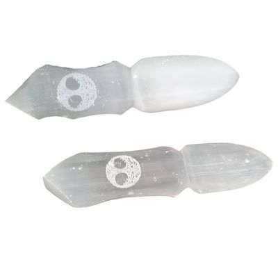 8&quot; Selenite Carved Altar Athame - Tree of Life, SKU SEL-Knife-TOL, UPC 700317305439