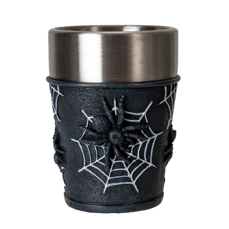 2.6&quot; Stainless Steel / Resin Shot Glass - Spider, SKU PG-15976, UPC 700317393931