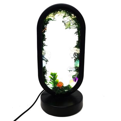 9&quot; Oval Shaped Dimmable Gemstone Lamp - Mushroom Forest, SKU GMLAMP-04, UPC 700317417071