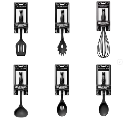 Black Cat Kitchen Utensils (6 Piece Set), SKU AL-KUCP, UPC 700317354079