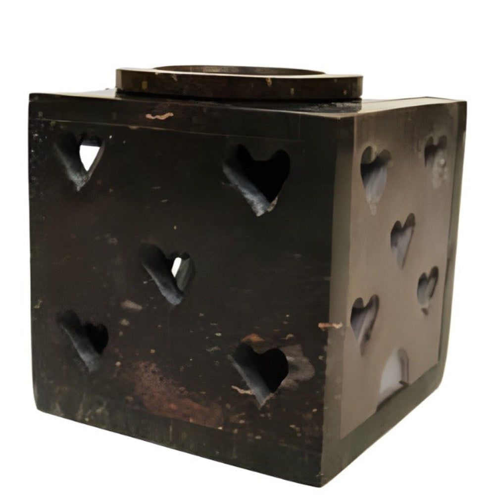 2.5&quot; Heart Square Soapstone Oil Aroma Lamp, SKU 307, UPC 700317381792
