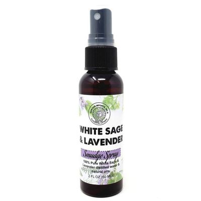2 oz White Sage &amp; Lavender Smudging Spray, SKU K04-40-SSP-WSLV, UPC 700317315155