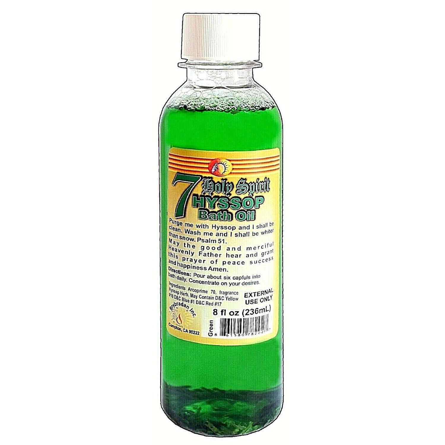 Brybradan 7 Holy Spirit Hyssop Bath Oil, SKU RM-10474, UPC 700317365839