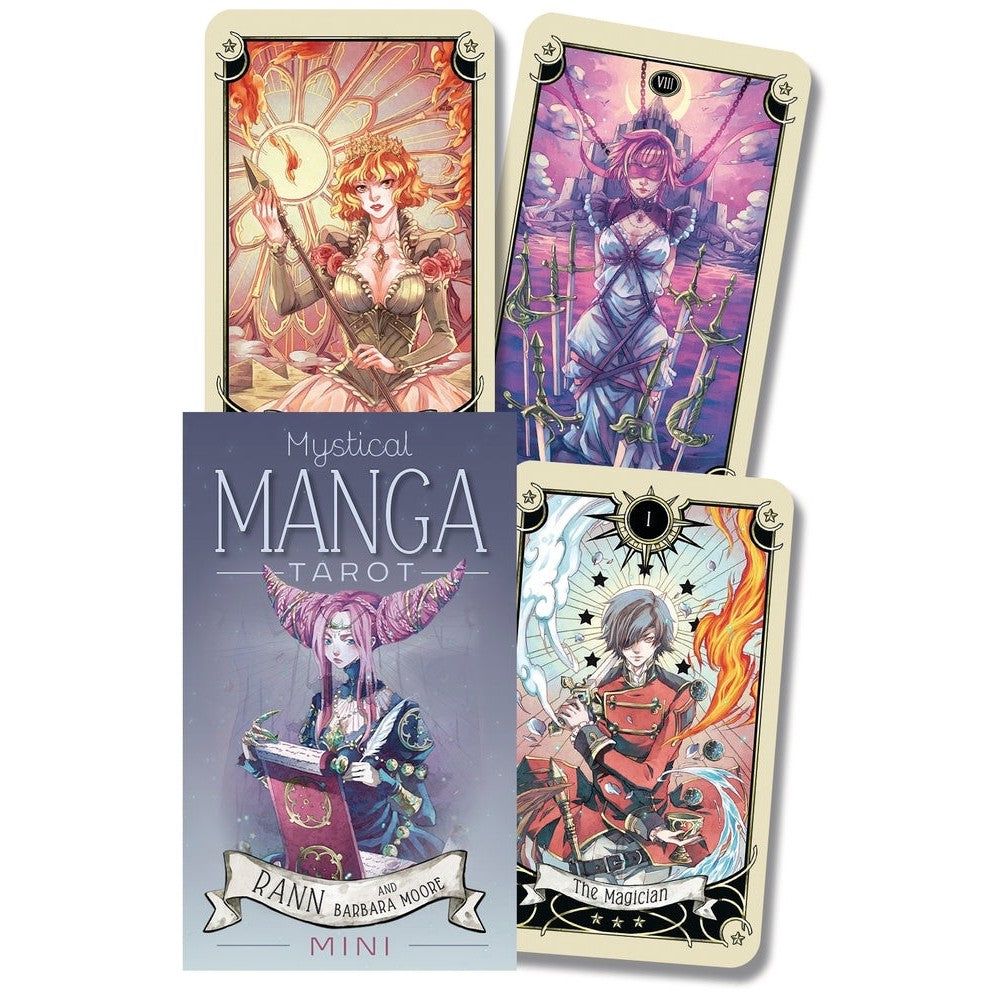 Mystical Manga Tarot Mini Deck by Barbara Moore, Rann Autechaud, SKU LW2140, UPC 700317314240