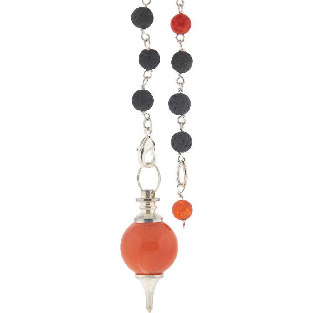 Sephoroton Pendulum with Lava Beads - Carnelian, SKU KH-61434, UPC 700317353638