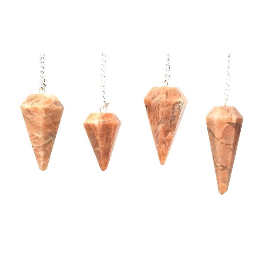 6-Sided Pendulum - Red Moonstone, SKU PEND-51, UPC 700317301998