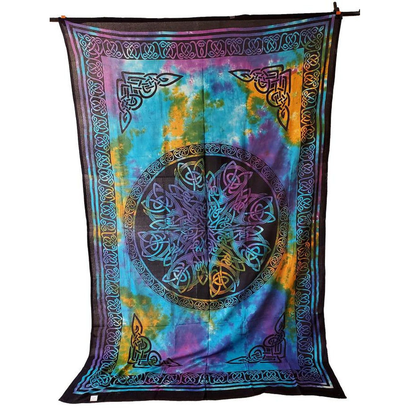 72&quot; x 108&quot; Knot Mandala Tie Dye Tapestry, SKU CPS-KTD, UPC 700317308959