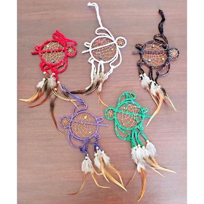 11&quot; Dream Catcher - Suede Leather Turtle (Assorted Color), SKU S08-44-DC96-1, UPC 700317383611